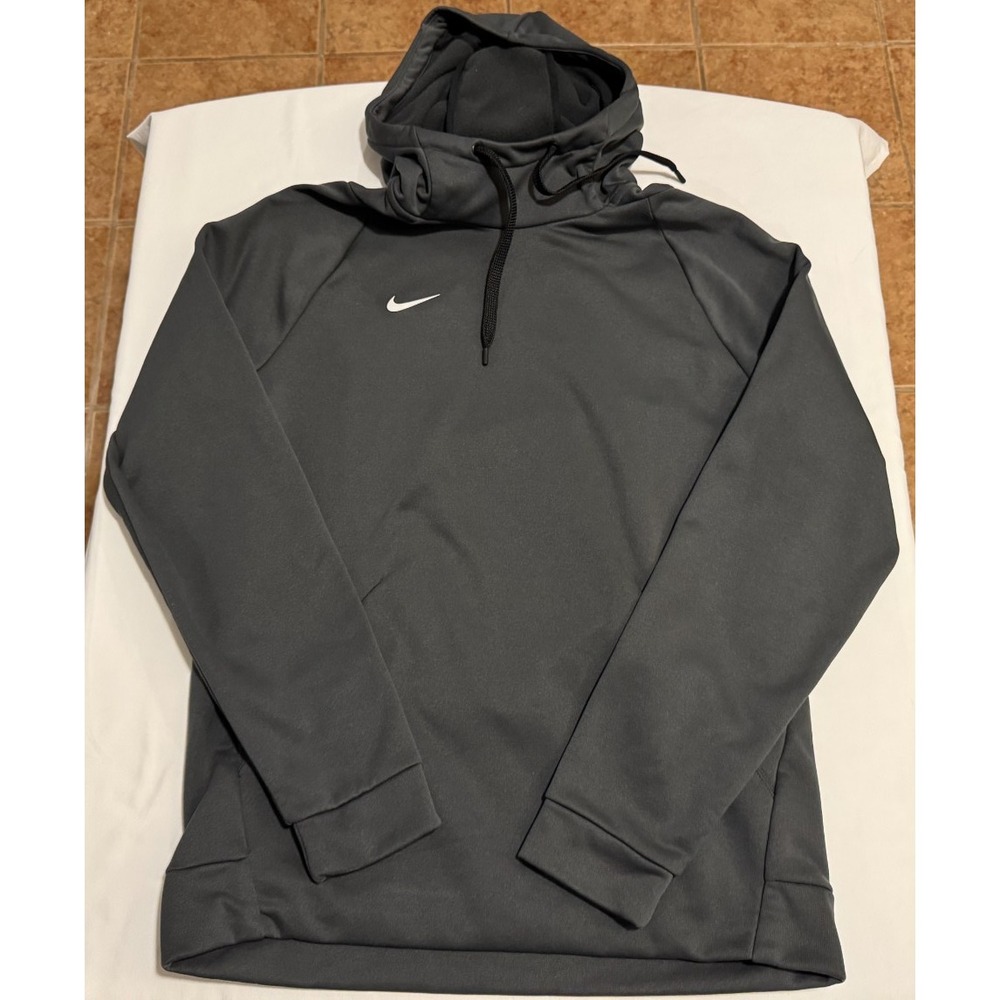 Nike Gray Long Sleeved Dri-Fit Hoodie - Size M - 100% Polyester - Very Good